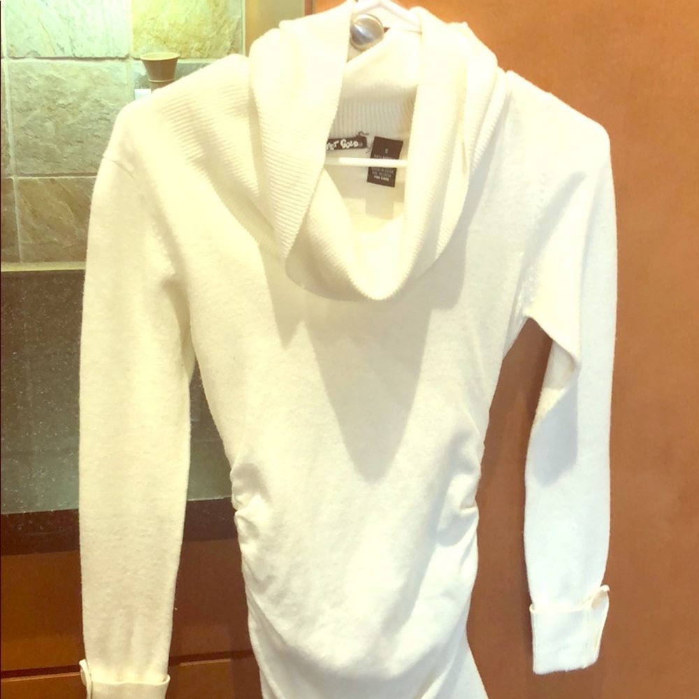 White sweater dress